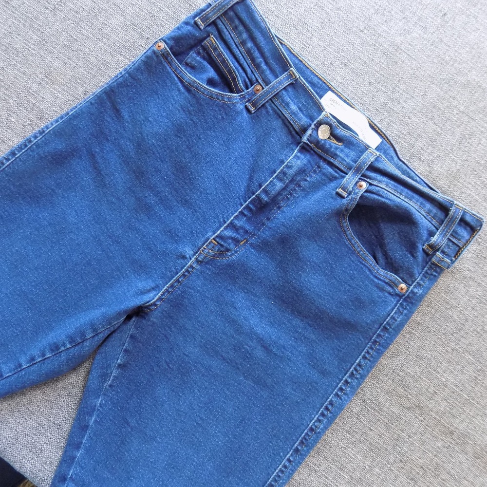 Signature Levi Strauss Heritage High Rise Skinny Jeans 10 W30 Blue Distressed